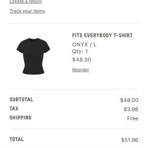 SKIMS FITS EVERYBODY T-SHIRT ONYX-L